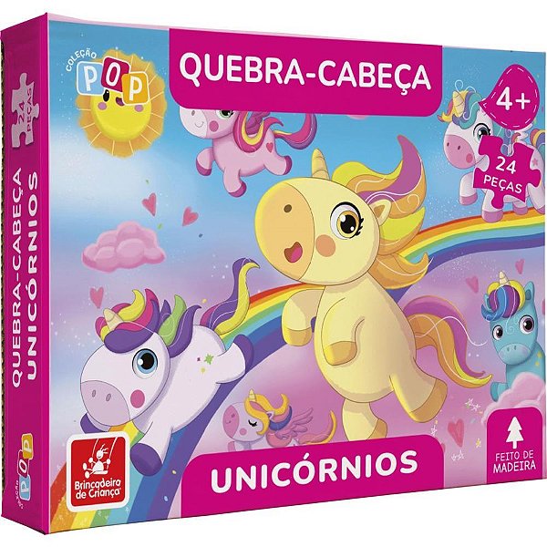 QUEBRA-CABEÇA Madeira Unicornios 24 Peças