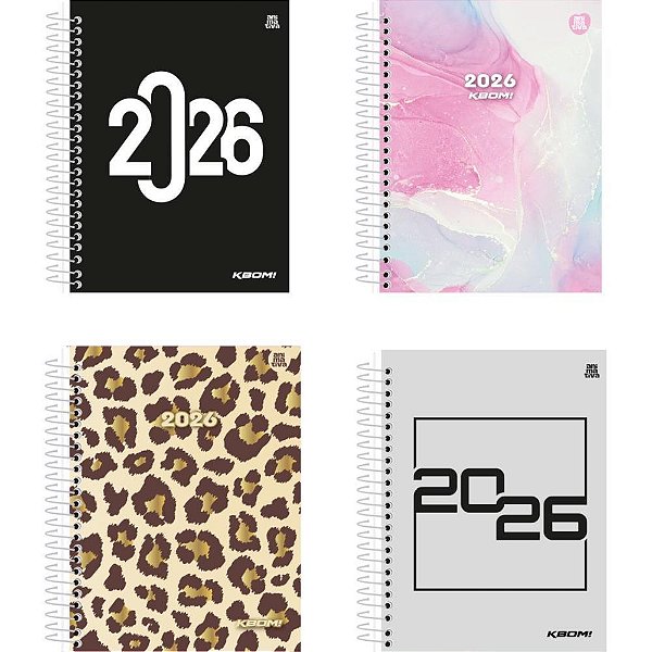 Agenda 2025 KBOM Espiral 160 Folhas 123X164MM Pacote com 10