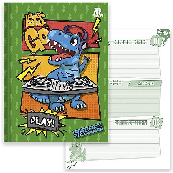 Agenda Permanente Saurus 64F 120X160MM Pacote com 10
