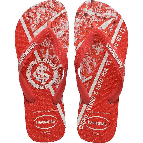 Chinelo Havaianas Licenciado TOP Internacional 37/8 Vermelho PAR