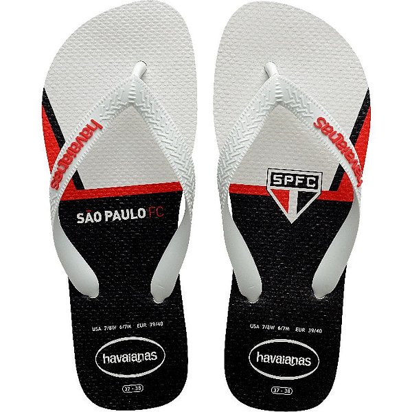 Chinelo Havaianas Licenciado TOP São Paulo 41/2 Branco PAR