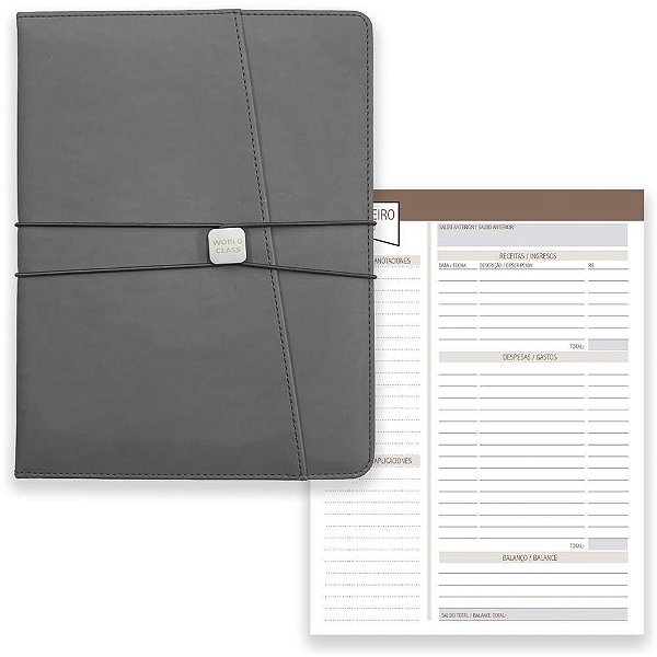 Agenda Permanente WORLD CLASS 88F. 177X237MM Pacote com 02