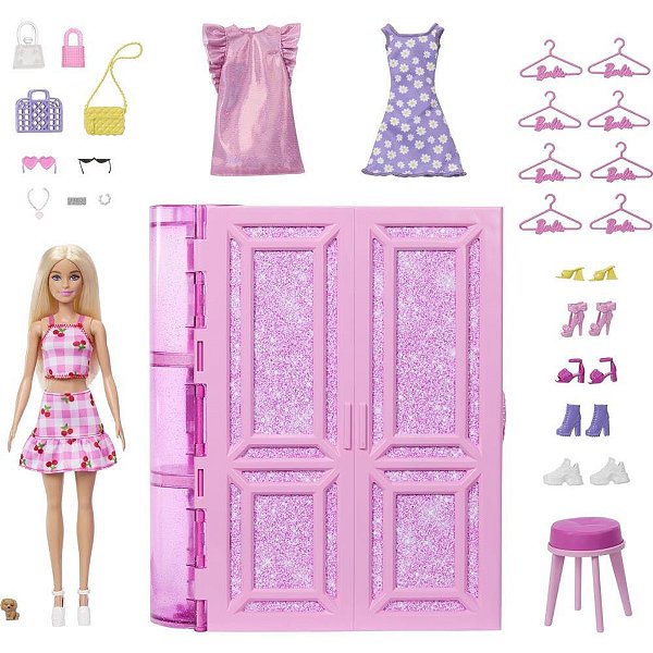 Barbie Fashion Closet dos Sonhos com Acessórios e Boneca