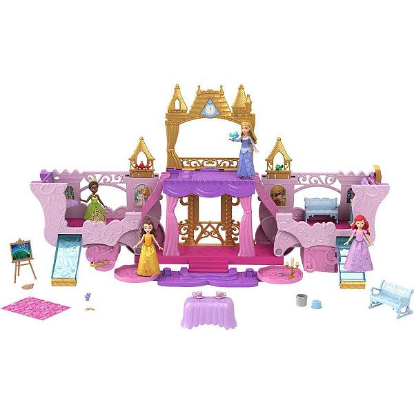 Boneca Disney Princesa Mini Carruagem e Castelo