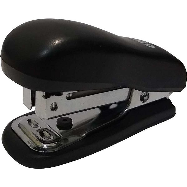 Grampeador Mini Preto com Extrator para 10 Folhas