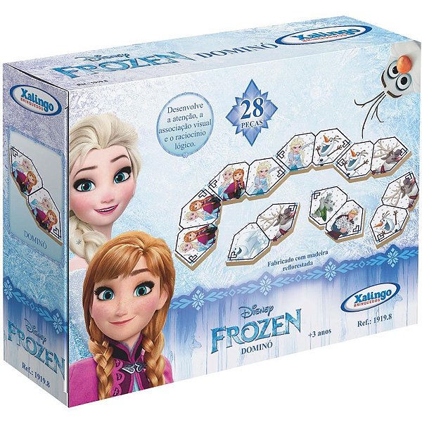 Dominó Frozen em Madeira 28 Peças