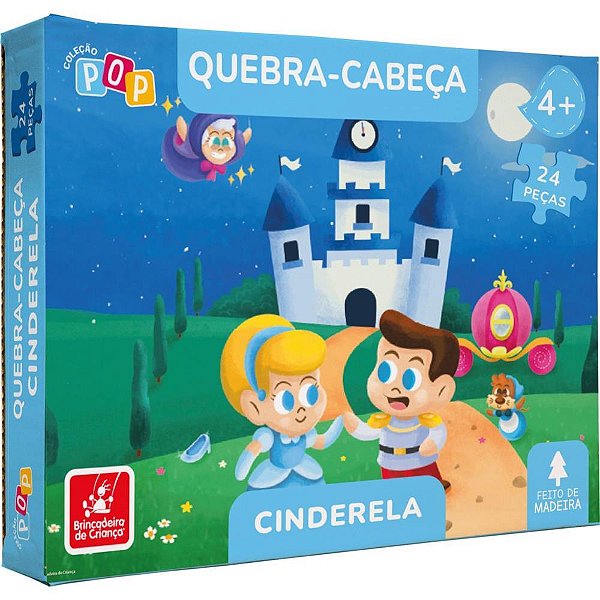 QUEBRA-CABEÇA Madeira Cinderela 24 Peças