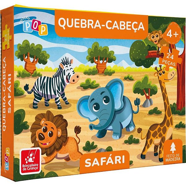 QUEBRA-CABEÇA Madeira Safari 24 Peças