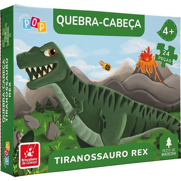QUEBRA-CABEÇA de Madeira Tiranossauro REX 24 Peças