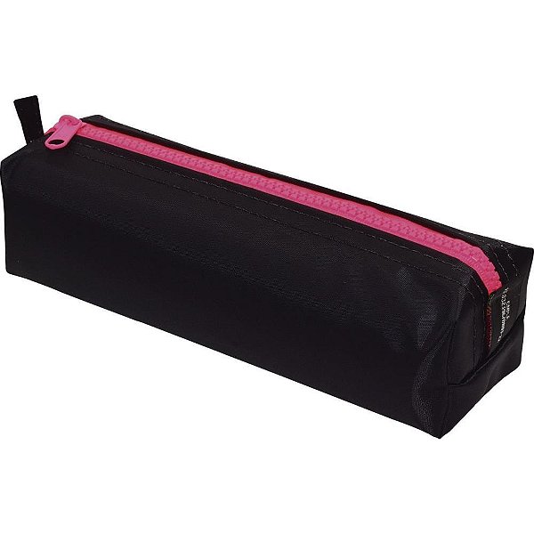 Estojo Simples NYLON 70 Grande Preto com Neon Tratorado - Pacote com 4 Unidades