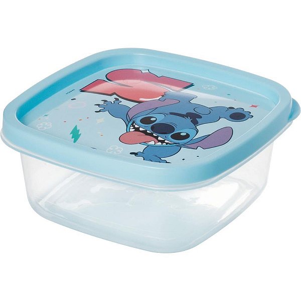 Pote Plástico STITCH Quadrado 580ML