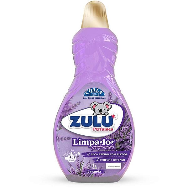 Limpador Multiuso Zulu Lavanda 1L - Caixa com 12 Unidades
