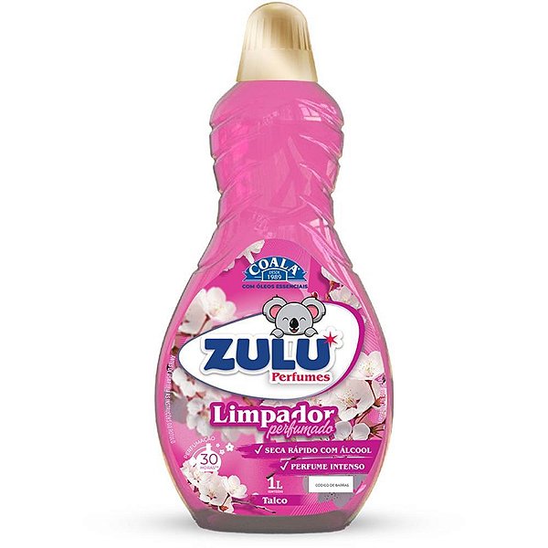 Limpador Multiuso Zulu Perfumes Talco 1L - Caixa com 12 Unidades