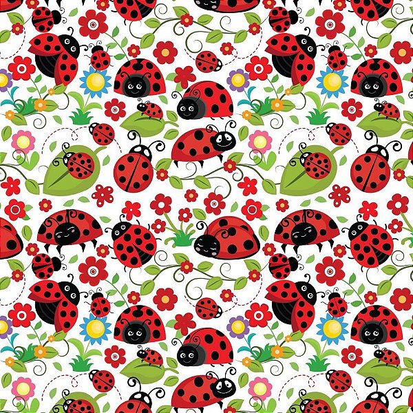 Papel de Presente Bobina Couchê 60CM Joaninhas MOD. 195 - 100M