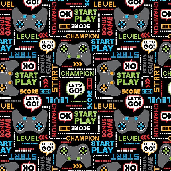 Papel de Presente Bobina Couche 60CM MOD.197 Game - Bobina com 100 Metros