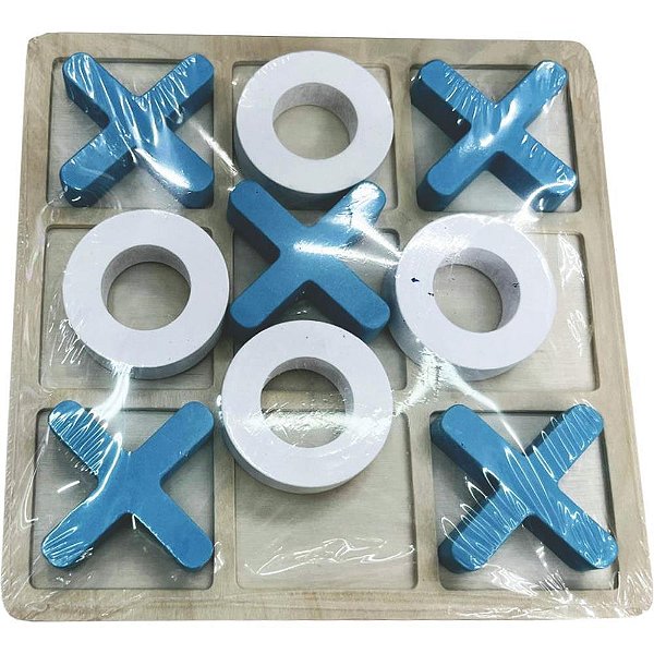 Brinquedo Pedagogico Madeira Jogo da Velha 17,5X17,5CM