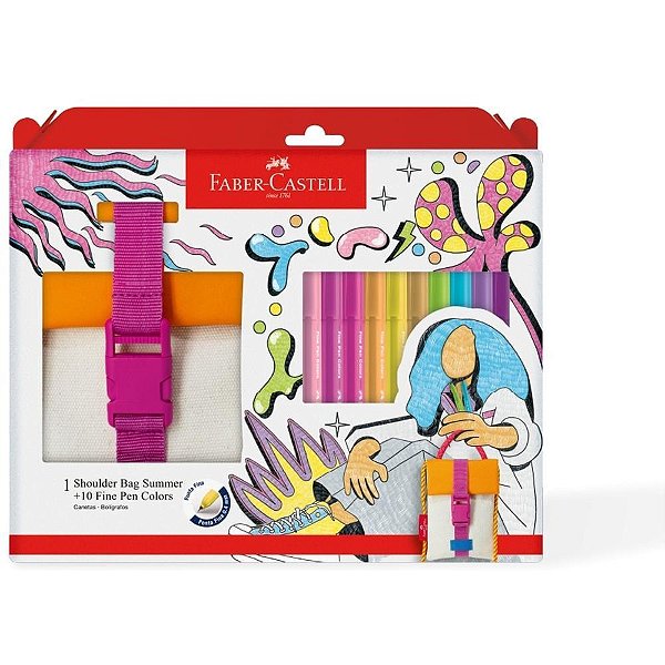 Caneta com Ponta Porosa Fine Pen Shoulder BAG 10 Cores Pacote com 2