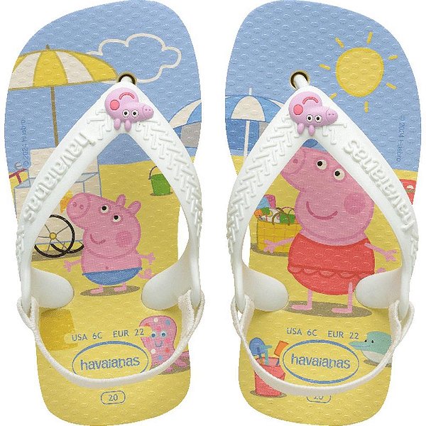 Chinelo Havaianas Infantil BABY Peppa PIG Buttercream Tamanho 22