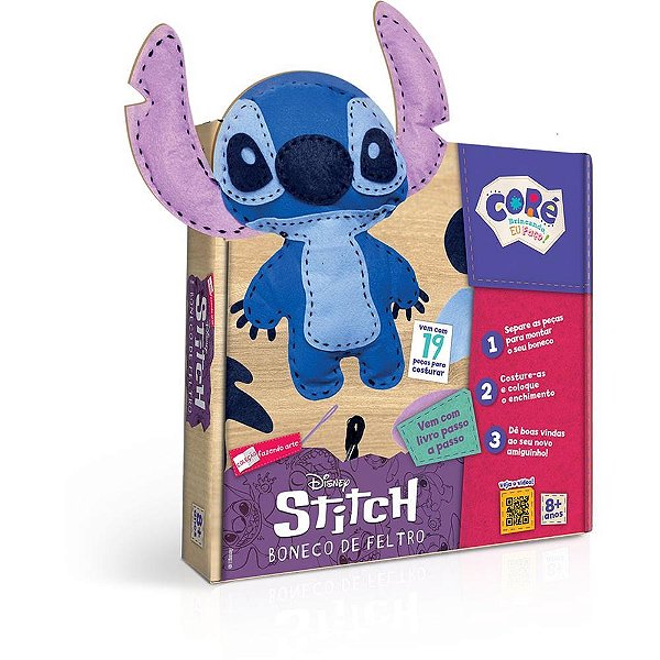 Livro Brinquedo Ilustrado STITCH com Boneco de Feltro