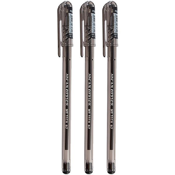 Caneta Esferográfica MY TECH 0.7MM Preta – Caixa com 25 Unidades