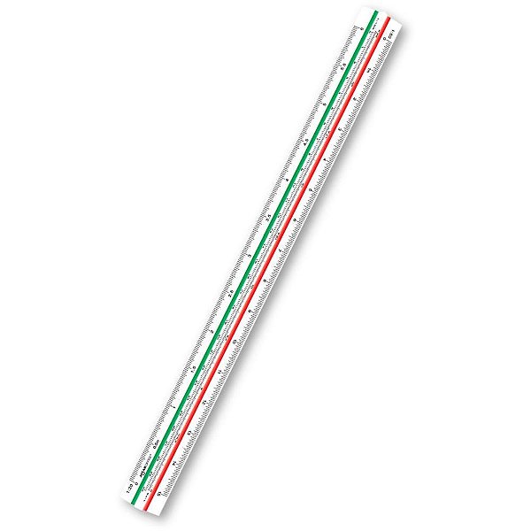 Escalímetro Triangular 30CM com 6 Escalas – Blister com 1 Unidade