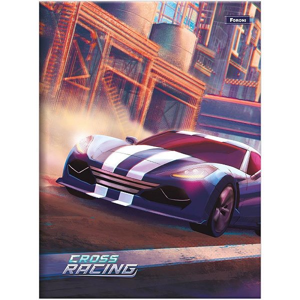 Caderno Brochura 1/4 Capa Dura CROSS Racing 80 Folhas Pacote com 10
