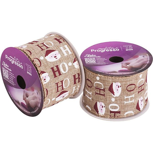 Fita ARAMADA Natal Papai Noel "HO HO" 63MM X 10M