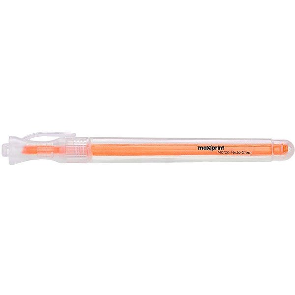 Caneta Marca Texto Clear Laranja Caixa com 12 Unidades
