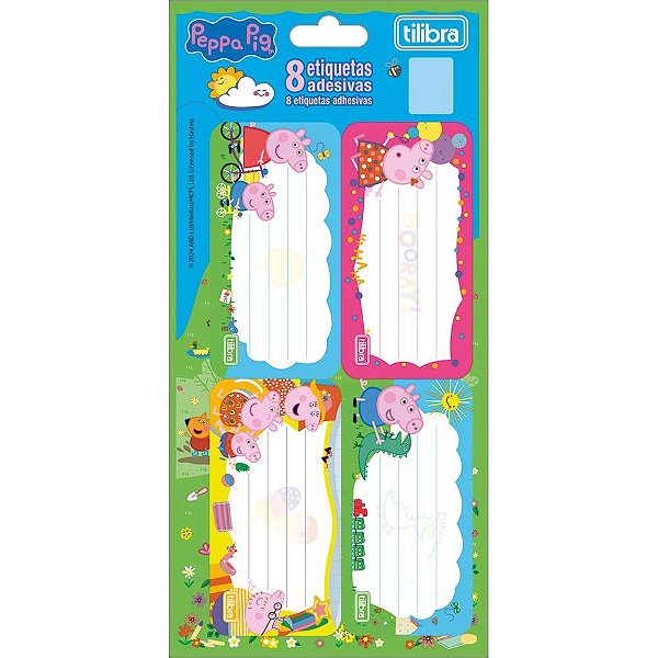 Etiqueta Escolar Decorada Peppa PIG com 8 Etiquetas 100X208MM PCT. C/10