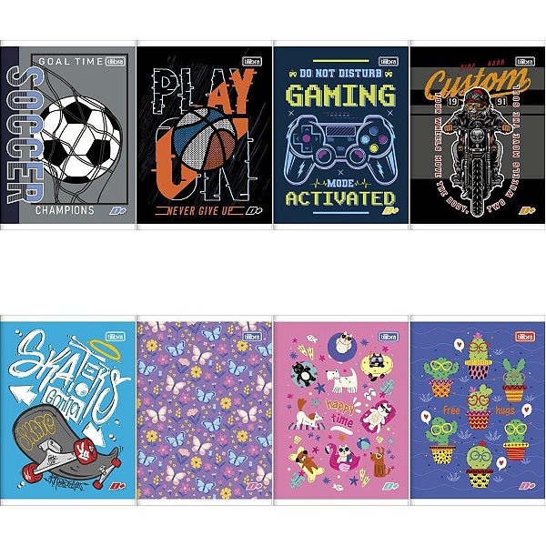 Caderno Brochura 1/4 D+ 96 Folhas MASCULINO/FEMININO Pacote com 10