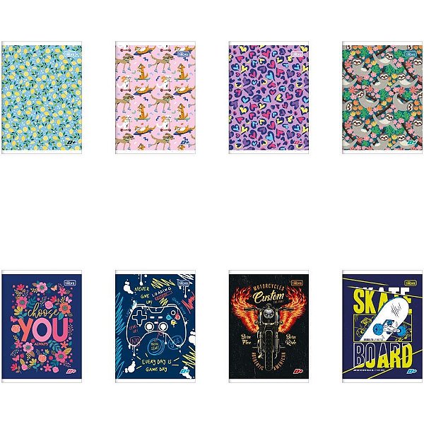 Caderno Brochura 1/4 D+ 96 Folhas MASCULINO/FEMININO Pacote com 10