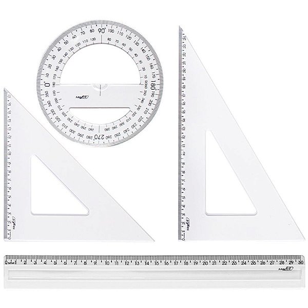 Conjunto para Desenho MAX Premium Geométrico 4 Peças Blister