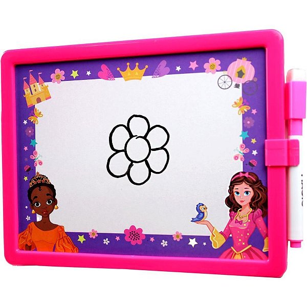 Livro Brinquedo Ilustrado Lousa ESCREVE e APAGA Princesa