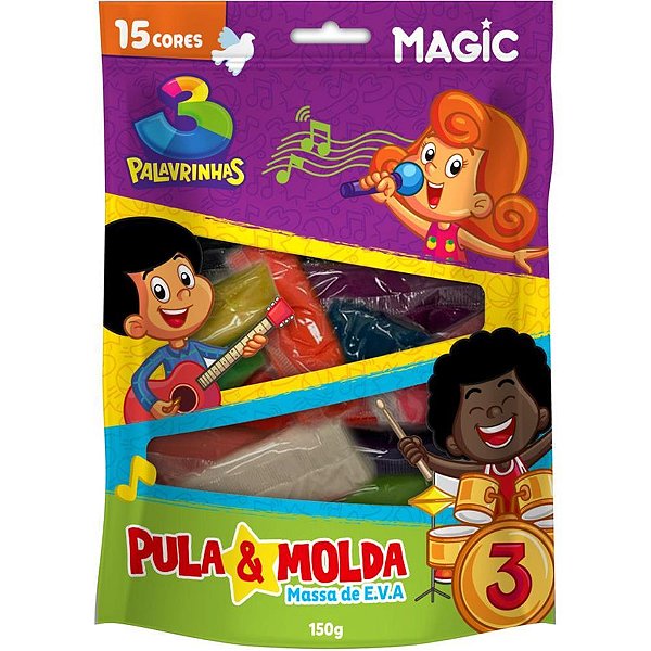 Massa para Modelar Criativa Pula e Molda 150G 3 Palavrinhas
