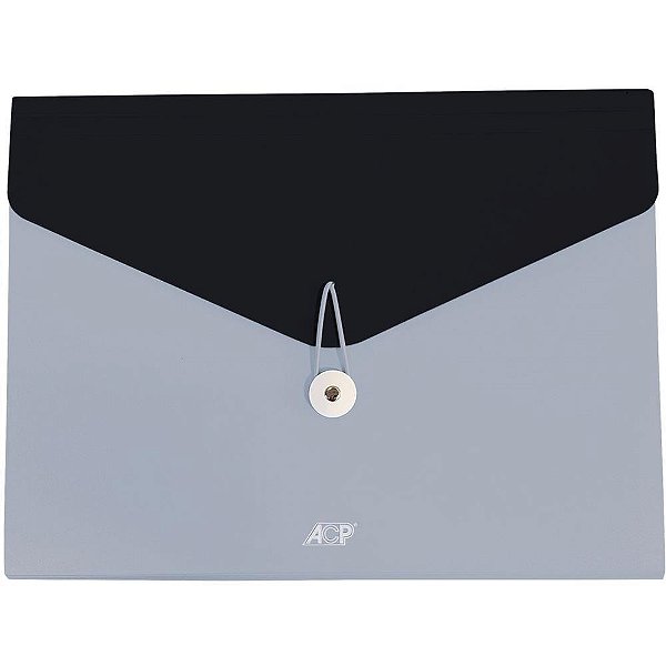 Pasta Sanfonada Plástica A4 CANDY 12 Divisões PRETO/PRATA