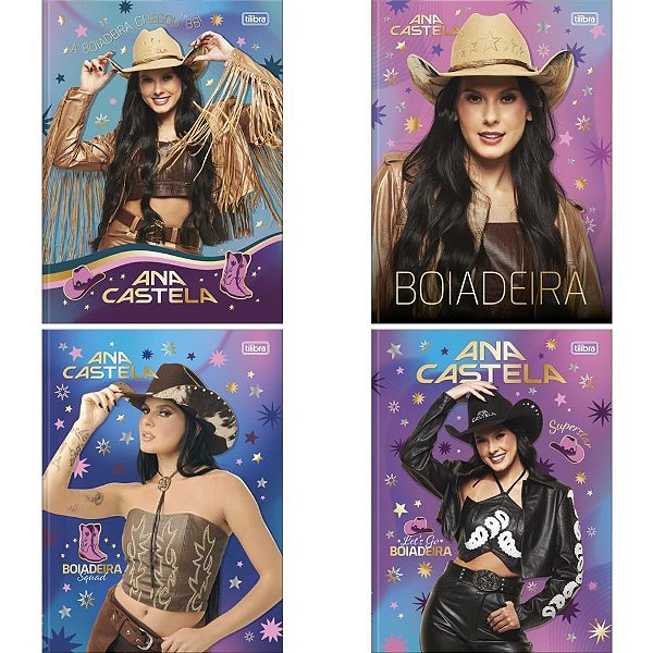 Caderno Brochurão Capa Dura ANA Castela 80 Folhas Pacote com  05