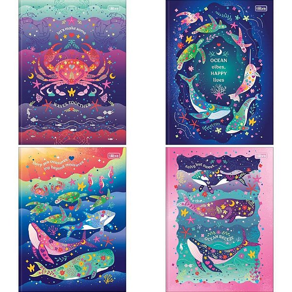 Caderno Brochurão Capa Dura Bubble 80 Folhas Pacote C/ 05
