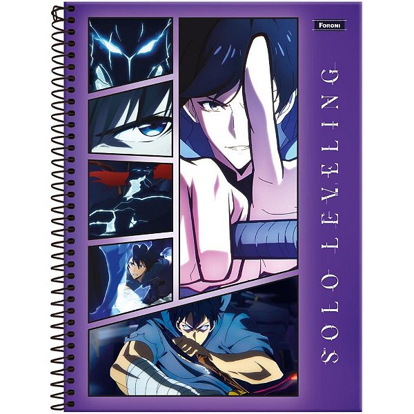Caderno 10X1 Capa Dura Solo Leveling – 160 Folhas, Pacote com 4 Unidades