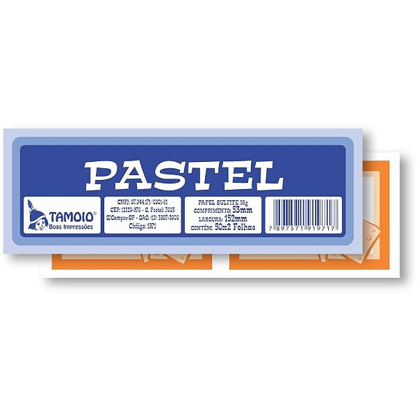 Impresso Talão Ficha Pastel 50X2 53X152MM – Pacote com 10 Unidades