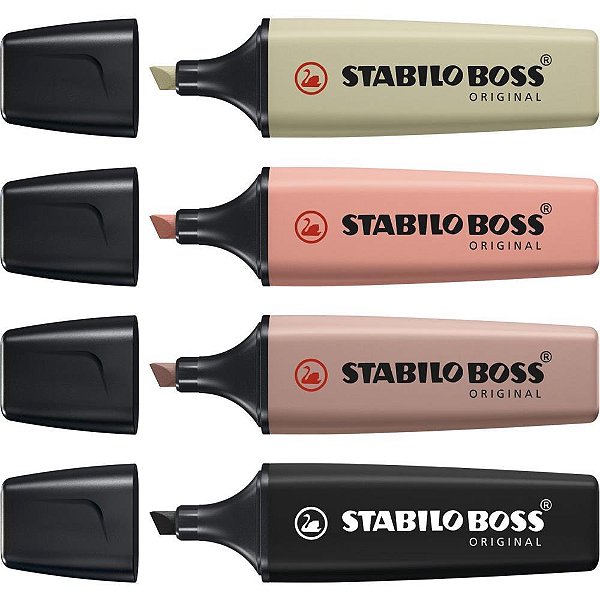 Caneta Marca Texto Stabilo BOSS 4 Cores com Estojo