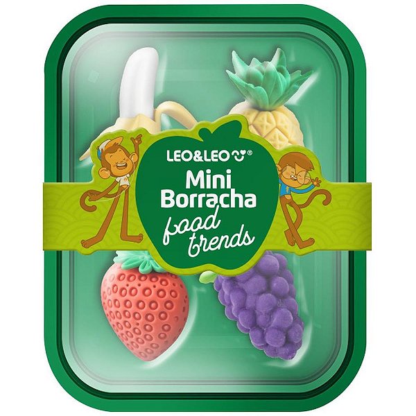 Borracha Decorada Foods TRENDS Marmitinha Sortida Display com 12 Unidades