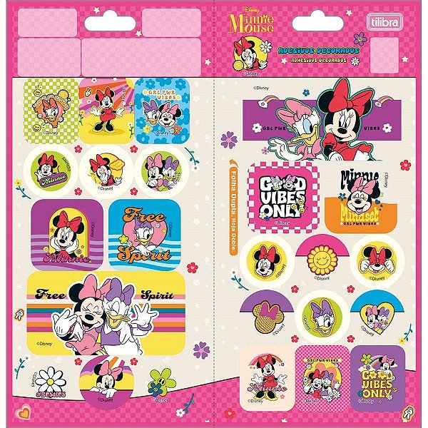 Adesivos Decorados Minnie 100X208MM com 2 Folhas Pacote com 10 Unidades