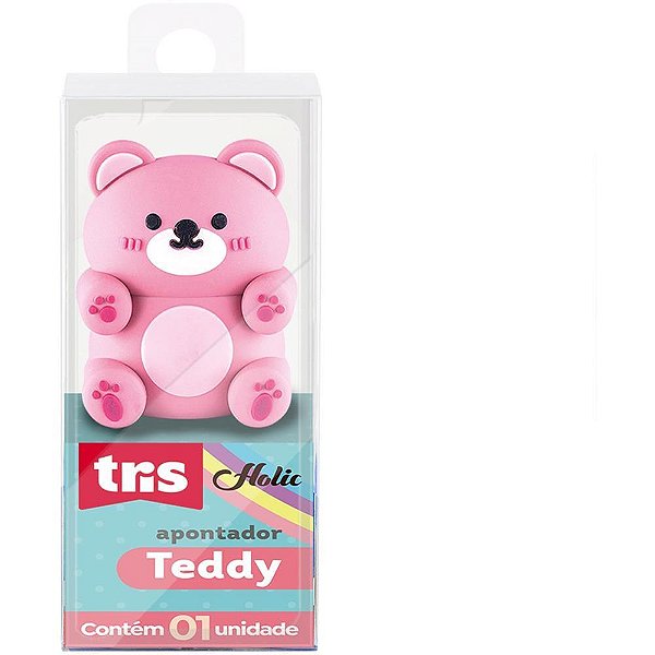 Apontador sem Depósito TRIS TEDDY 2 Cores Sortidas Display com 12 Unidades