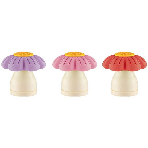 Borracha Colorida TRIS Floral com Apontador 3 Cores Sortidas Display com 12 Unidades