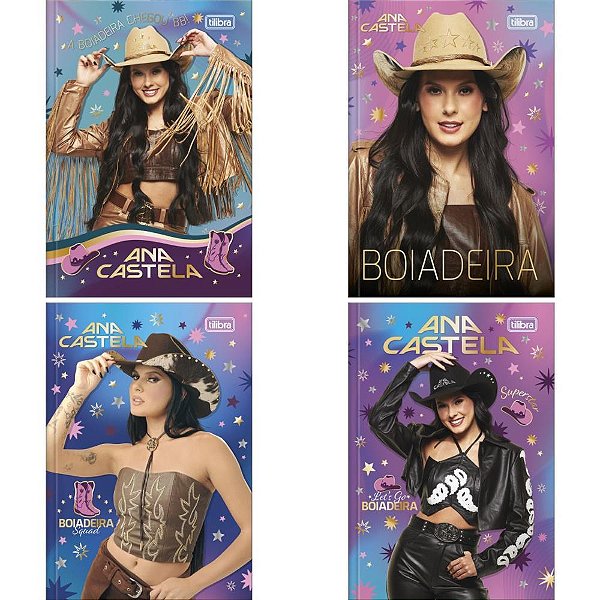 Caderno Brochura 1/4 Capa Dura ANA Castela 80 Folhas (pacote com 5)