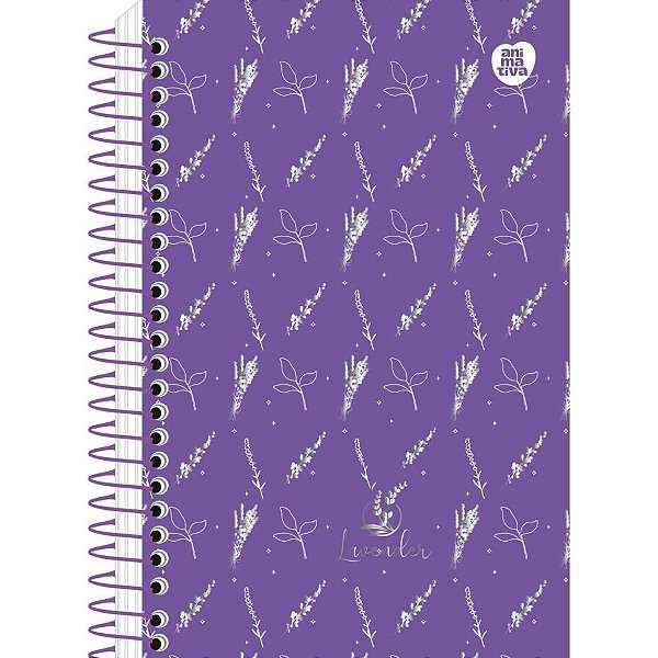 Caderneta Espiral Capa Dura Lavander 80 Folhas 101X150MM Pacote com 10
