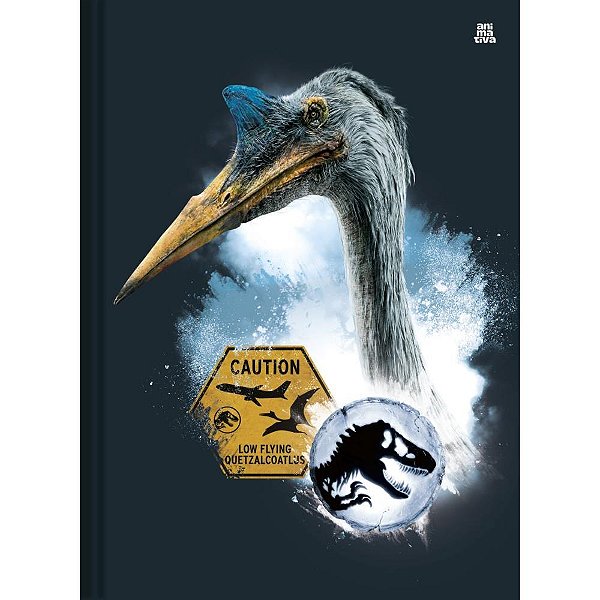 Caderno Brochura 1/4 Capa Dura Jurassic PARK 80 Folhas Pacote com 5