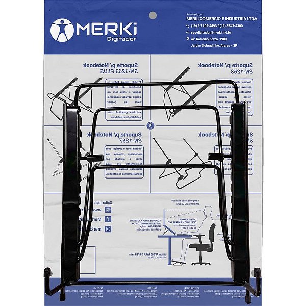 Suporte para Notebook Multi Level Preto SN-1263 com 20 Ajustes de Altura