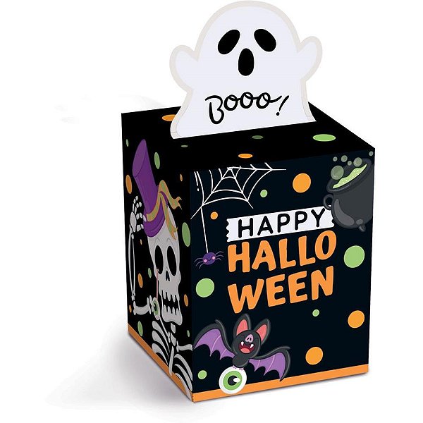 Embalagem para Doces Halloween Caixa POP P 7X7X7CM Pacote com 10 Unidades 1