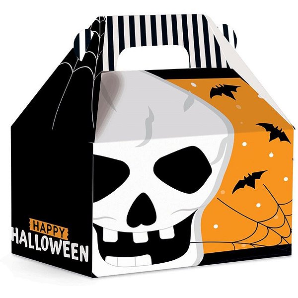 Embalagem para Doces Halloween Maleta KIDS 9X9X6CM Pacote com 10 Unidades
